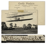 Wilbur Wright Postcard Signed From December 1908 During Their Very Successful Exhibition Flights in Europe